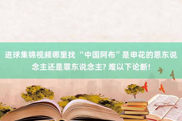 进球集锦视频哪里找 “中国阿布”是申花的恩东说念主还是罪东说念主? 难以下论断!