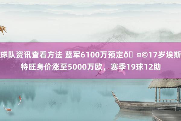 球队资讯查看方法 蓝军6100万预定🤩17岁埃斯特旺身价涨至5000万欧，赛季19球12助