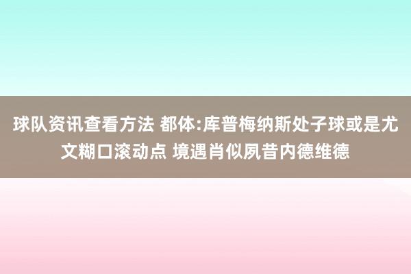 球队资讯查看方法 都体:库普梅纳斯处子球或是尤文糊口滚动点 境遇肖似夙昔内德维德