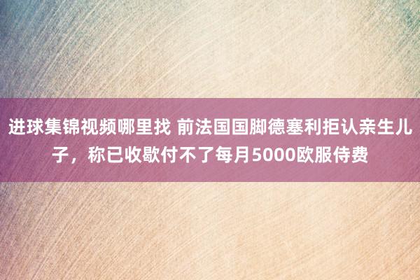 进球集锦视频哪里找 前法国国脚德塞利拒认亲生儿子，称已收歇付不了每月5000欧服侍费