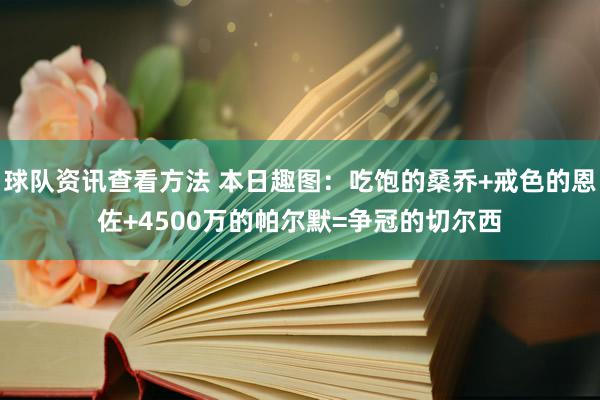 球队资讯查看方法 本日趣图：吃饱的桑乔+戒色的恩佐+4500万的帕尔默=争冠的切尔西