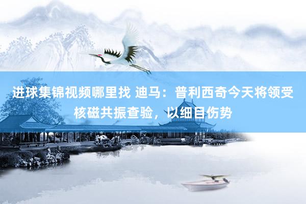 进球集锦视频哪里找 迪马：普利西奇今天将领受核磁共振查验，以细目伤势