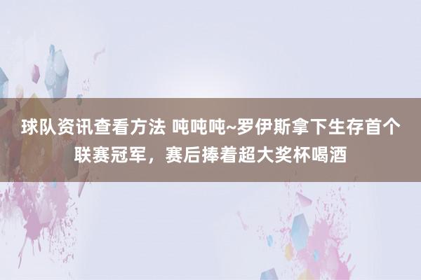 球队资讯查看方法 吨吨吨~罗伊斯拿下生存首个联赛冠军，赛后捧着超大奖杯喝酒