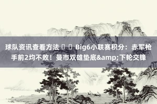 球队资讯查看方法 ⚔️Big6小联赛积分：赤军枪手前2均不败！曼市双雄垫底&下轮交锋