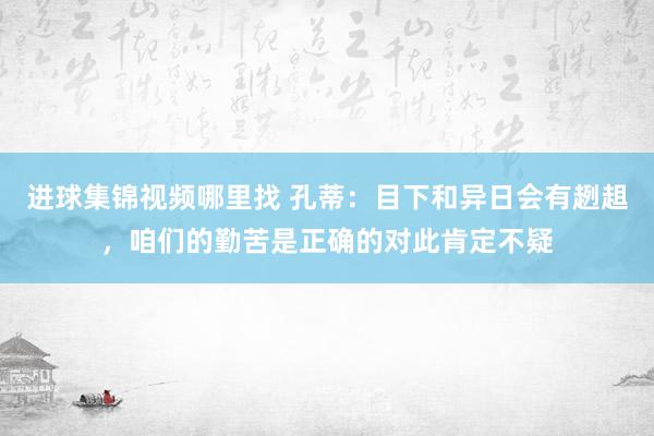 进球集锦视频哪里找 孔蒂：目下和异日会有趔趄，咱们的勤苦是正确的对此肯定不疑