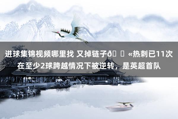 进球集锦视频哪里找 又掉链子😫热刺已11次在至少2球跨越情况下被逆转，是英超首队