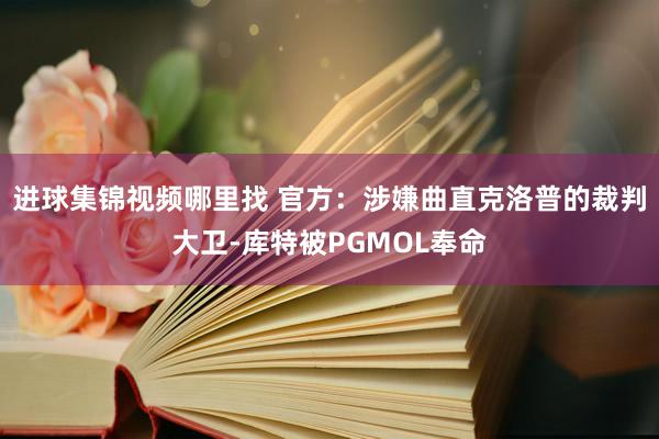 进球集锦视频哪里找 官方：涉嫌曲直克洛普的裁判大卫-库特被PGMOL奉命